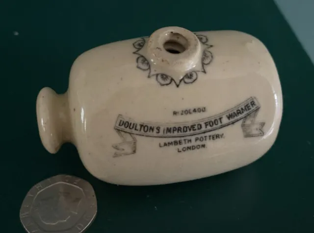 Lambeth Pottery Doulton’s Foot Warmer antique miniature Salesman’s Sample c1900