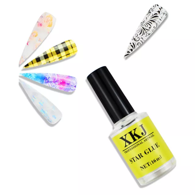 16 ml pegamento para arte en uñas para pegatinas de papel de aluminio puntas de transferencia arte en uñas adhesivo manicura