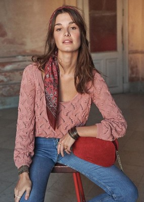 LADIES SEZANE YVETTE Pink Pom Pom 