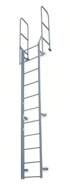 COTTERMAN Fixed Ladder: 14 ft 8 in, 11 ft Top Step Ht, 12 Steps