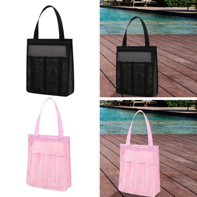 Borsa Rete Da Doccia Portatile - Per Palestra, Viaggi, Spiaggia, Rosa, 25x26cm - Foto 2