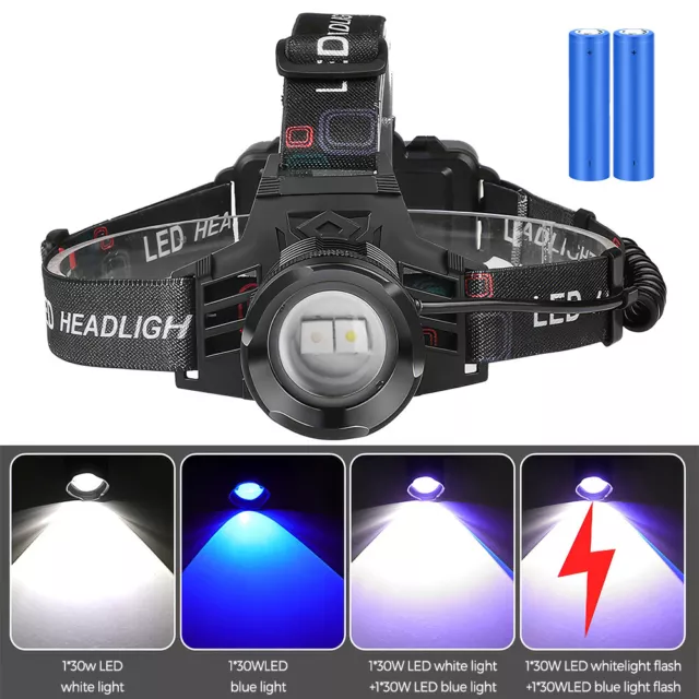 LED Long-Beam Headlight 100W USB Rechargeable Head Torch Headlamp Camping Light