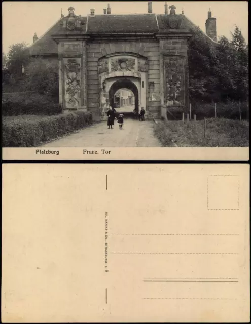 Pfalzburg (Lothringen) Phalsbourg Franz. Tor, Straße und Kinder 1914