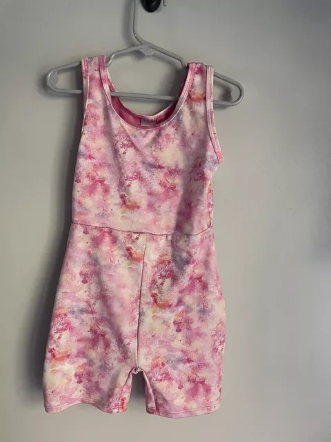 Girls Gymnastics Floral Spray Sleeveless Biketard Cat & Jack Pink Size Small 6