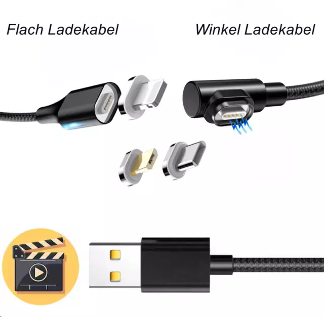 ladekabel typ c  micro usb iphone schnellladekabel magnetisches 3 in 1 universal