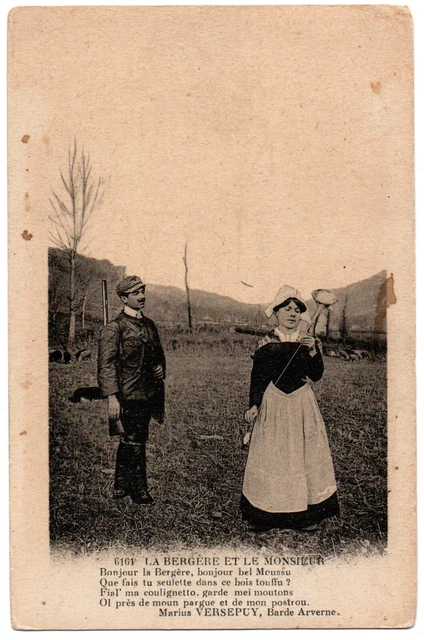 CPA 15 - Folklore (Cantal) - 6161. "La Bergère et le Monsieur - ""Hello..."