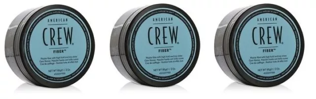 American Crew FIBER 3 x 85g tubs  Genuine AmericanCrew