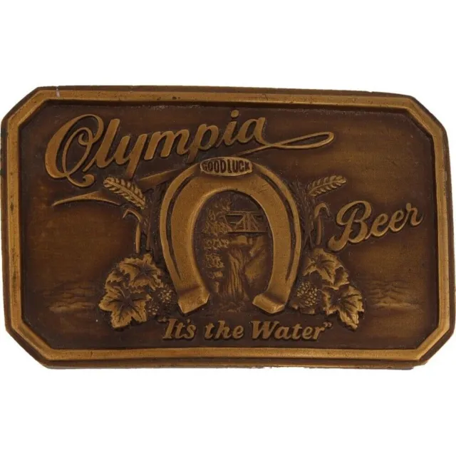 Olympia Beer Washington Brewery Booze Bar Club Oly 70s NOS Vintage Belt Buckle