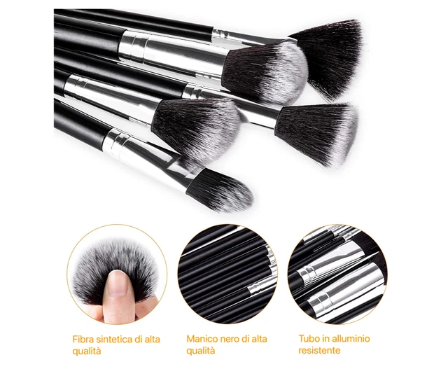 MELLIEX Pennelli Da Trucco, 15 Pezzi Professionali Set Di Pennelli Make up per A 2
