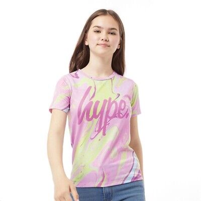 T-shirt junior Hype ragazza multi rosa e gialla età 7-8 anni nuova con etichette