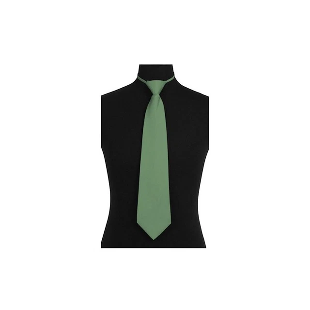 New Poly Men ready knot pre tied neck tie solid formal wedding laurel green