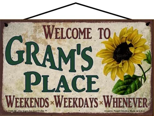 Welcome to Gram's Place Sign Sunflower Mother's Day Gift Grandma Grandmother