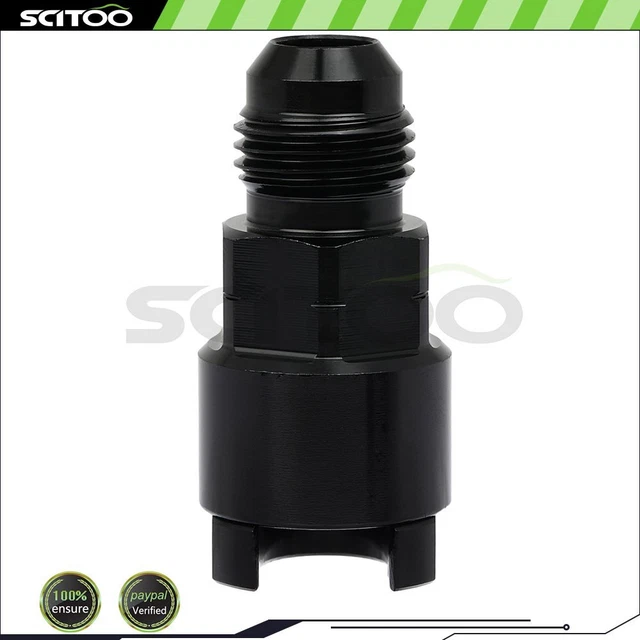 SCITOO Straight 6-AN Male To 3/8" Reusable Fuel Fitting Black Anodized