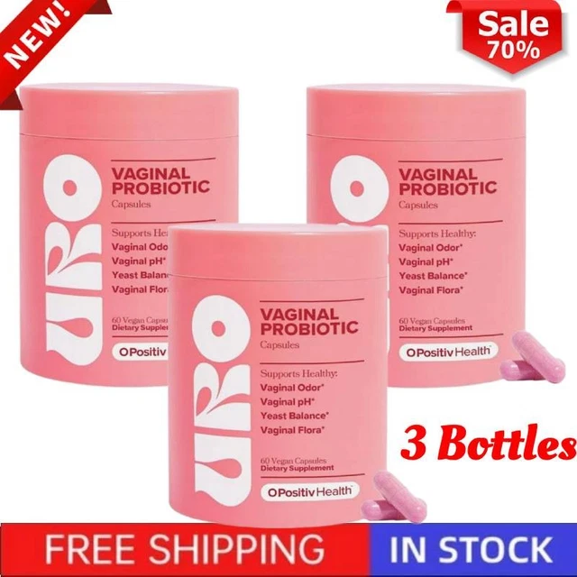 3 Pack URO O Positiv Vaginal Probiotics For Women – PH Balance W/ Prebiotic, 60 Capsules Each