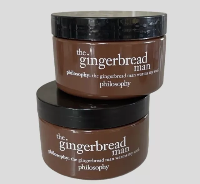 Set of 2 Philosophy The Gingerbread Man Glazed Body Souffle 4oz New