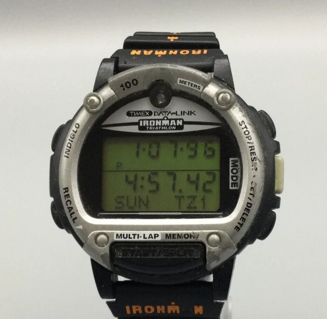 VINTAGE TIMEX IRONMAN Triathlon Watch Men Data Link Multi Lap New
