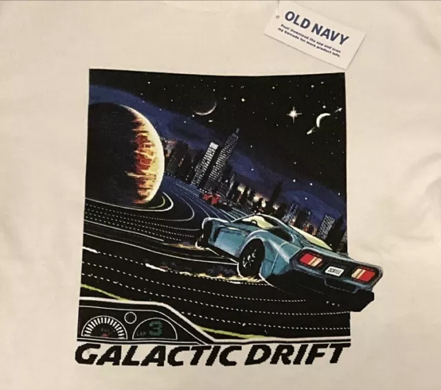 OLD NAVY Boys Short Sleeve Graphic T-Shirt: Galatic Drift Size 14-16 NWT