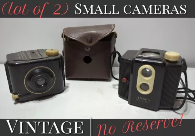 ✨VINTAGE✨ Lot Of 2 Cameras Baby Brownie & Ansco Panda 620 Camera w/ Leather Case