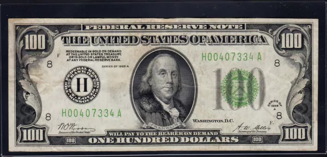 FR.2151-H 1928A St. Louis $100 "Gold on Demand" Federal Reserve Note VF