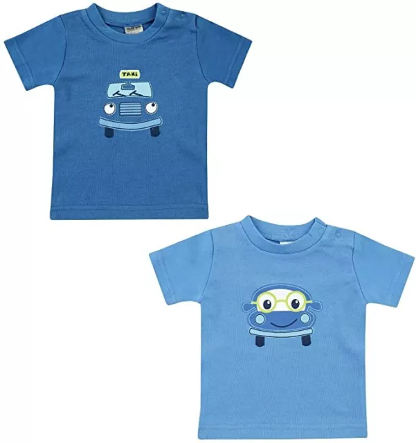 T-shirt bambino Jacky confezione da 2 ""Auto"" blu taglia 50-92