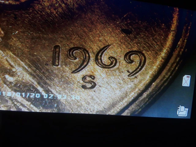 Lincoln Cent 1969 S Mechanical Doubling And Double Ear - Uncirculated