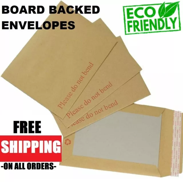 Please Do Not Bend Hard Card Board Backed Envelopes Manilla Brown C6 A5 A4