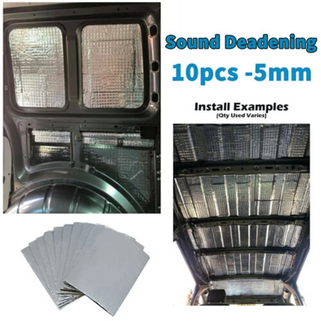 Lot De 10 Feuilles D'insonorisation Auto - Butyle Ignifuge, Réduit Vibrations Et Bruits (250x180 Mm, ép. 5 Mm)