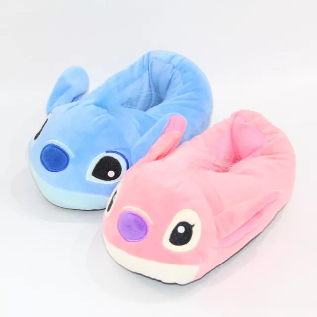 Kids Cartoon Slippers Lilo and Stitch Plush Toy Disney Monster Fur Novelty Bed