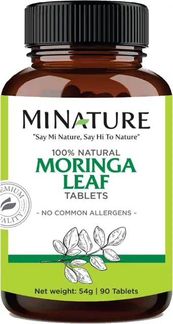 Moringa Leaf Tablets - 90 Tablets, 1000 Mg| by Mi Nature | 100% Natural Moringa|