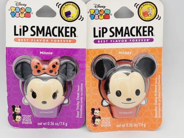 Disney Tsum Tsum Mickey & Minnie Mouse Lip Smacker Flavor Lip Balm.