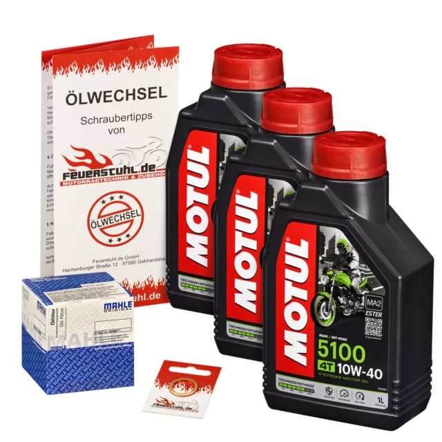 Honda CB 500 F (PC58) 17-18, MAHLE Ölfilter + MOTUL 5100 Öl 10w40, Ölwechselset