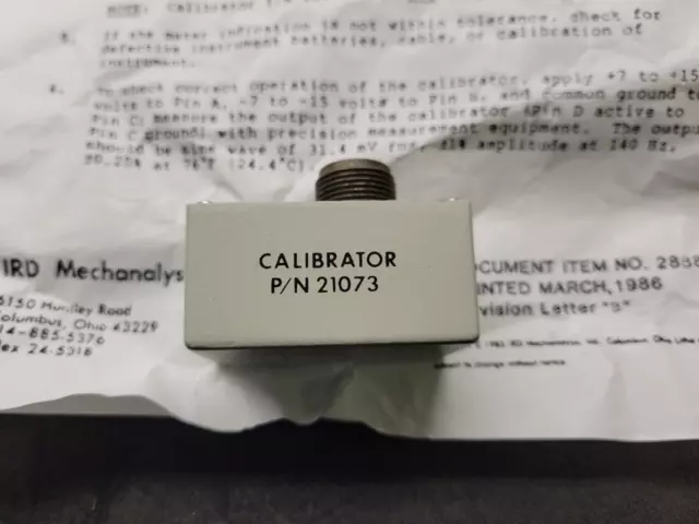 IRD Mechanalysis 21073 Calibrator. 2