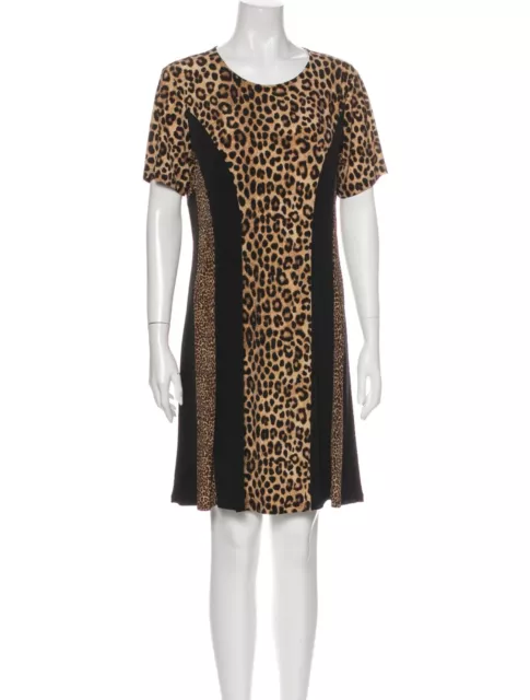 Michael Michael Kors Short Sleeve Patchwork Leopard Print Trapeze Dress Size S