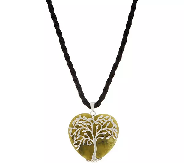 Connemara Marble Sterling Silver Tree Of Life Heart Pendant Qvc $82