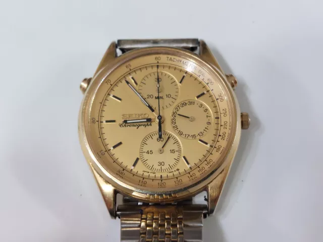 SEIKO 7T24 7A0B orologio vintage cronografo uomo crono 37 mm EUR 169,00 -  PicClick IT