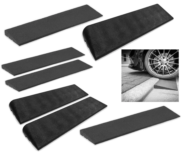 Tragbare Gummirampe, 50x50x15 Cm – Rutschfest, Für Autos, Rollstühle, Rasenmäher (2 Stück)