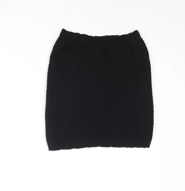 TOPSHOP WOMENS BLACK Polyester Blend Bandage Skirt One Size W23 Textured 10.50 PicClick UK