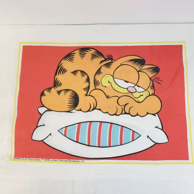 Vintage Garfield Cat Double-sided Pillowcase Twin Size Flat Bed Sheet Fabrics