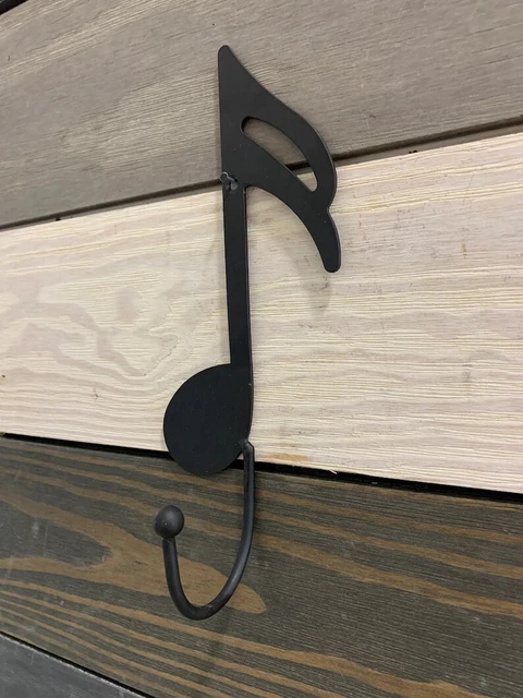 Antique Metal Wall Hooks Music Sixteenth Note Coat Hat Towel Hanging Vintage