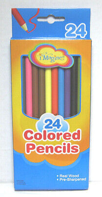 I Magine - 24 Lápices De Colores - Madera Real - Pre-Afilado - Totalmente Nuevo