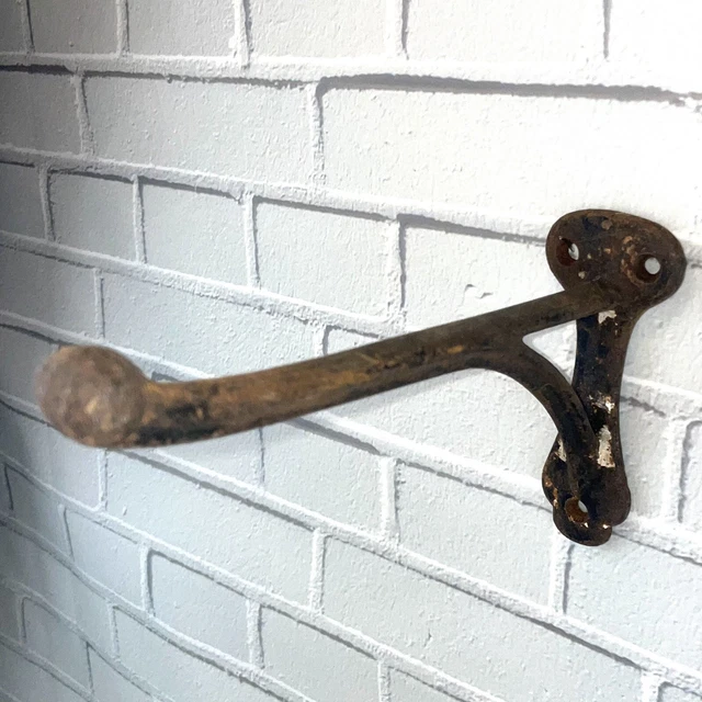 Old Harness Hook 8” Coat Tack Large Horse Barn Find Vintage Rustic Cast Iron