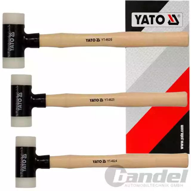 3x YATO Marteau Léger Nylon sans Recul Marteau de Dent Marteau 265g-430g-490g