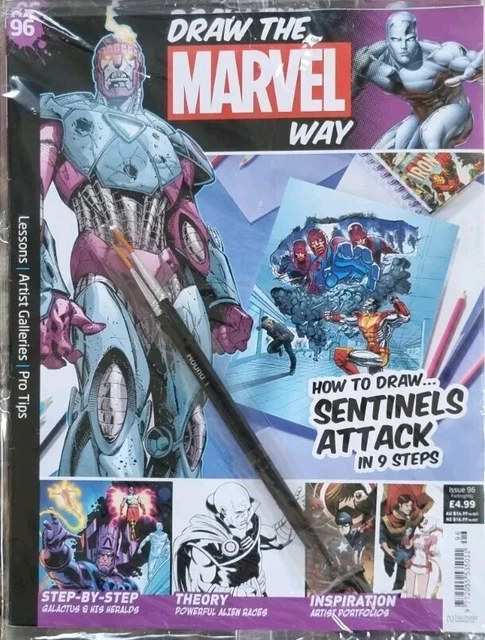 DRAW THE MARVEL Way. Issue 96. How To Draw Sentinels Attack With Gift £ ...