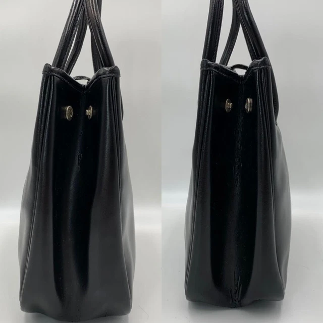 Longchamp Roseau Leather Handbag Tote Bag Hose Logo Toggle Black 4
