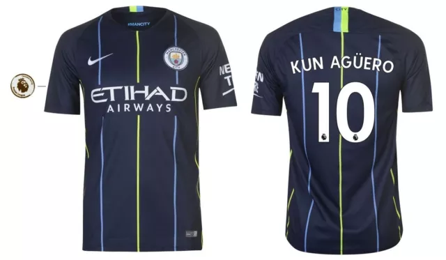 Trikot Nike Manchester City 2018-2019 Away - Kun Aguero 10 I Auswärts PL Badge