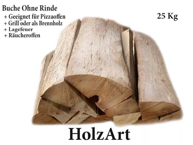Kaminholz BUCHE BRENNHOLZ OHNE RINDE Grill Smokerholz TROCKEN ca 25 cm / 25 kg