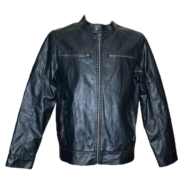 ROUTE 66 BLACK Motorcycle Jacket Biker Mens Size Small 29.00