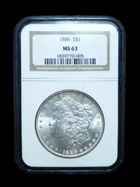 1886 $1 Morgan Silver Dollar - NGC MS63 Brown Label