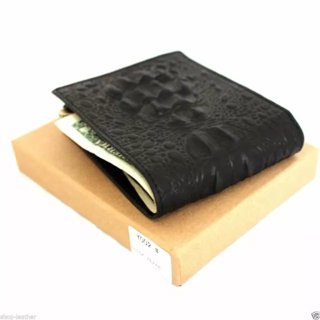 Men's Leather Wallet 7 Credit Card Slots id Window 2 Bill Sections Bifold black 2