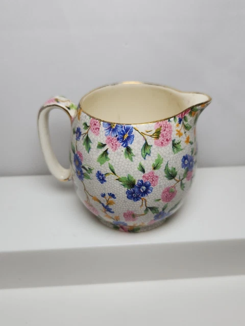 Vtg ROYAL WINTON Grimwades England Old Cottage Chintz Creamer Pitcher 3" H *read 2